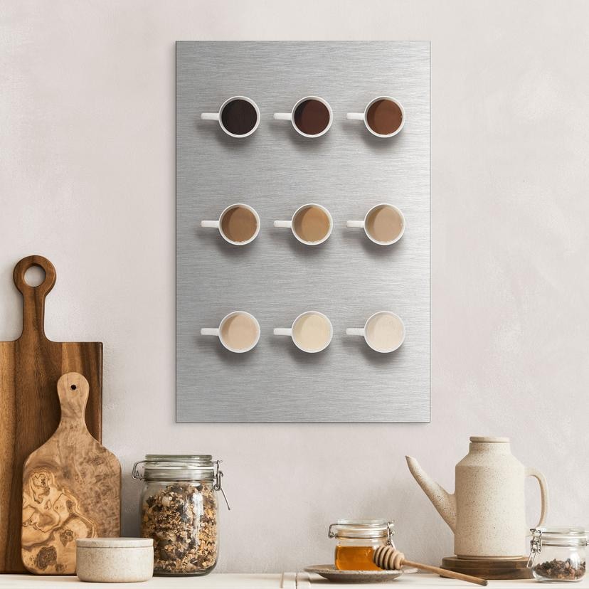 Alu-Dibond spazzolato con Effetto Oro, Argento e Rame - Shades of coffee