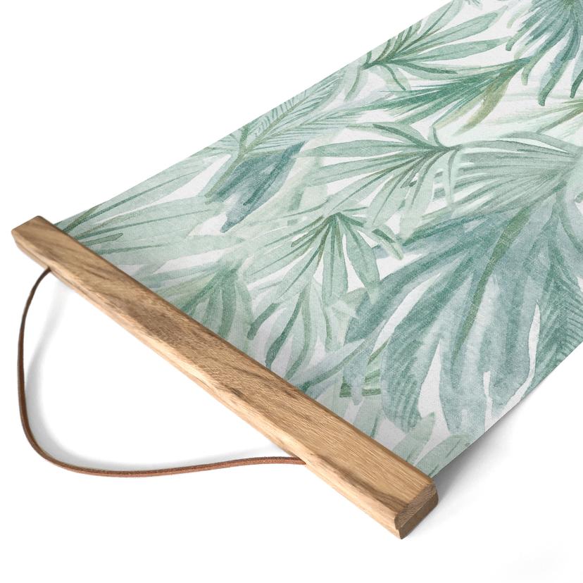 Textil poster Palmblad i djungeln - Blomstersmycke Dekor - Panorama