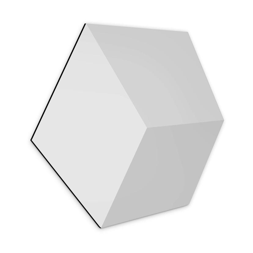 3D Hexagon Alu-Dibond - Lys grå