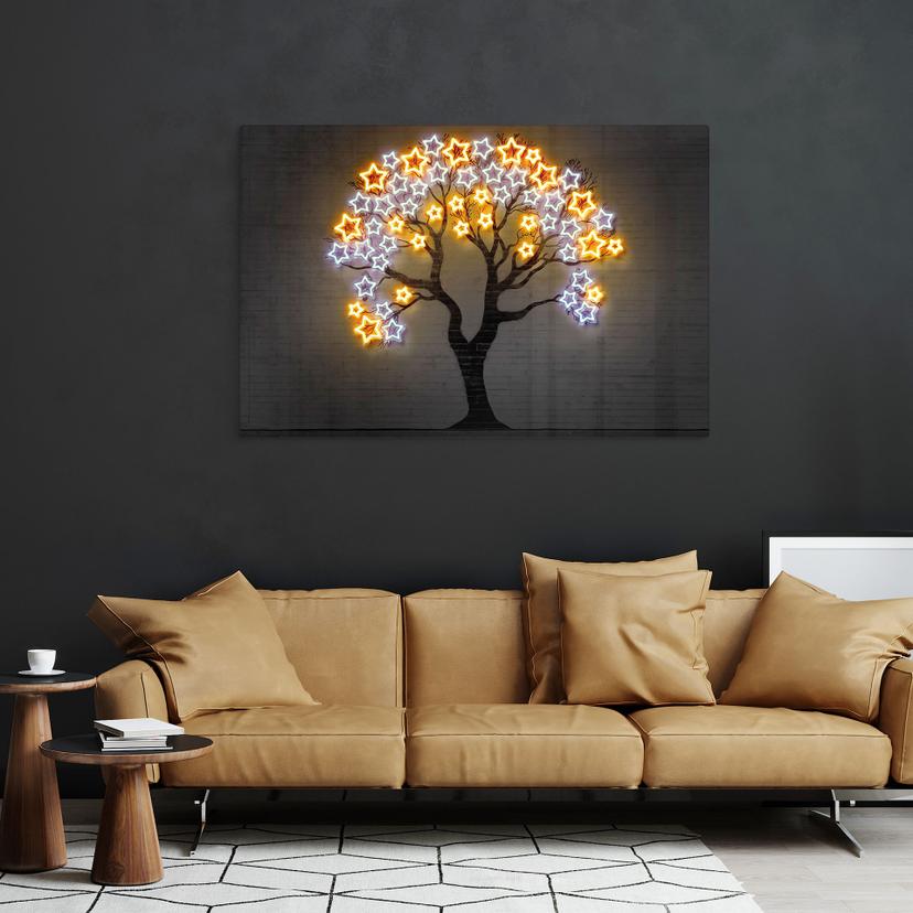 Stampa su vetro con stelle | Neon art - Mielu