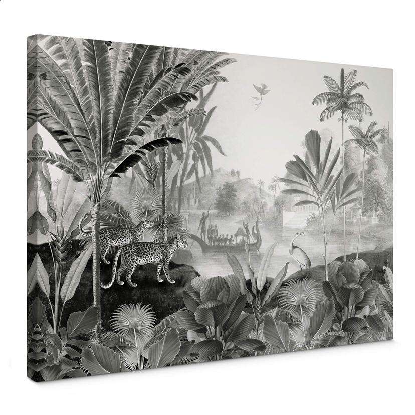 Lienzo Sir Edward - Paisaje con leopardos blanco y negro