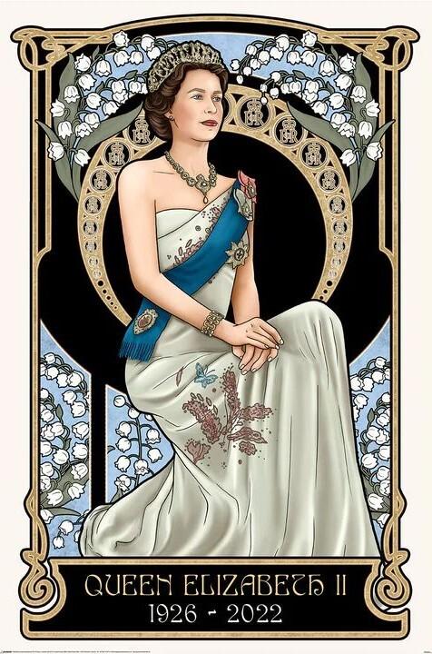 Poster Art Print Art Nouveau - The Queen Elizabeth II 61x91,5 cm
