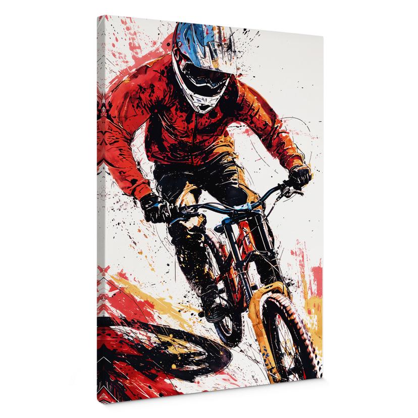 Cuadro lienzo ciclista de montaña dinámico - Jaszke
