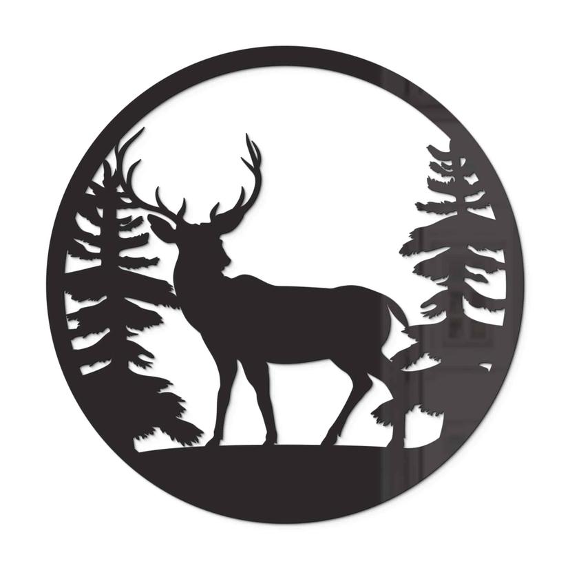 Akryldekoration hjort i skogen
