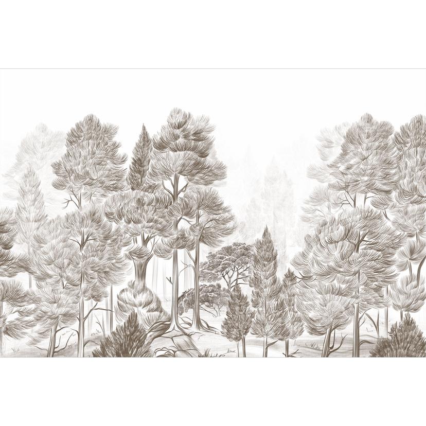 Fototapete Wald mit Waldlandschaft in Beige - Ms Tiff