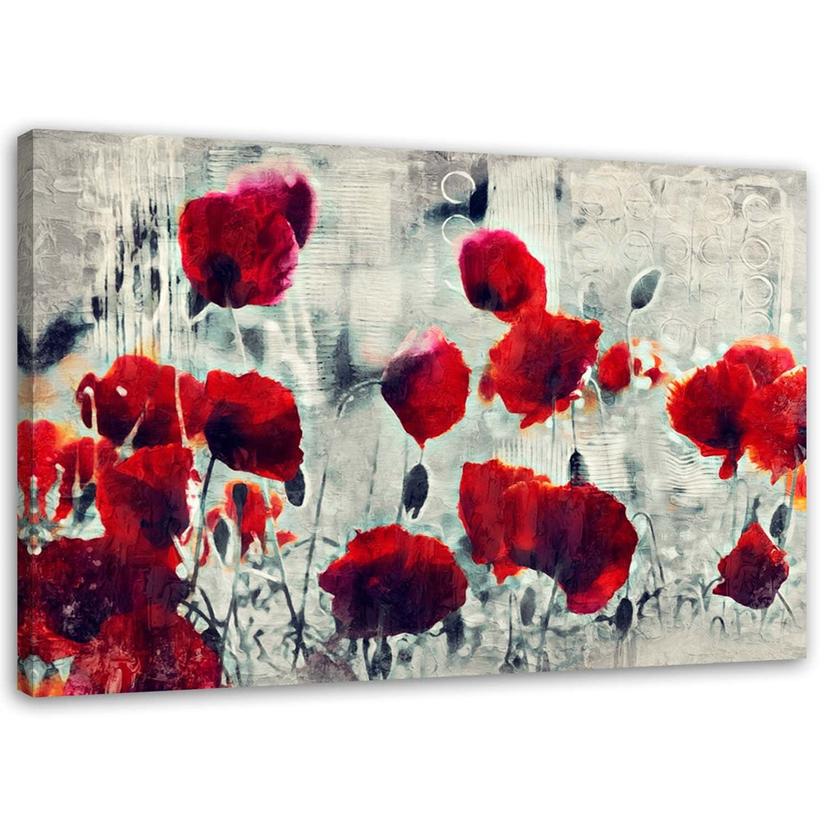 Tableau sur toile, Coquelicots peints