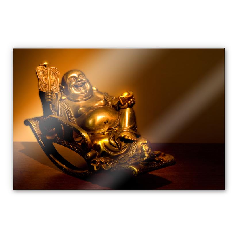 Tableau en verre acrylique - Happy Buddha