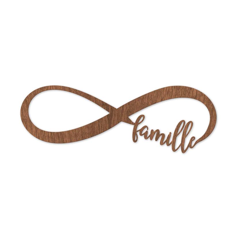 Décoration murale en bois placage acajou - Famille à l'infini