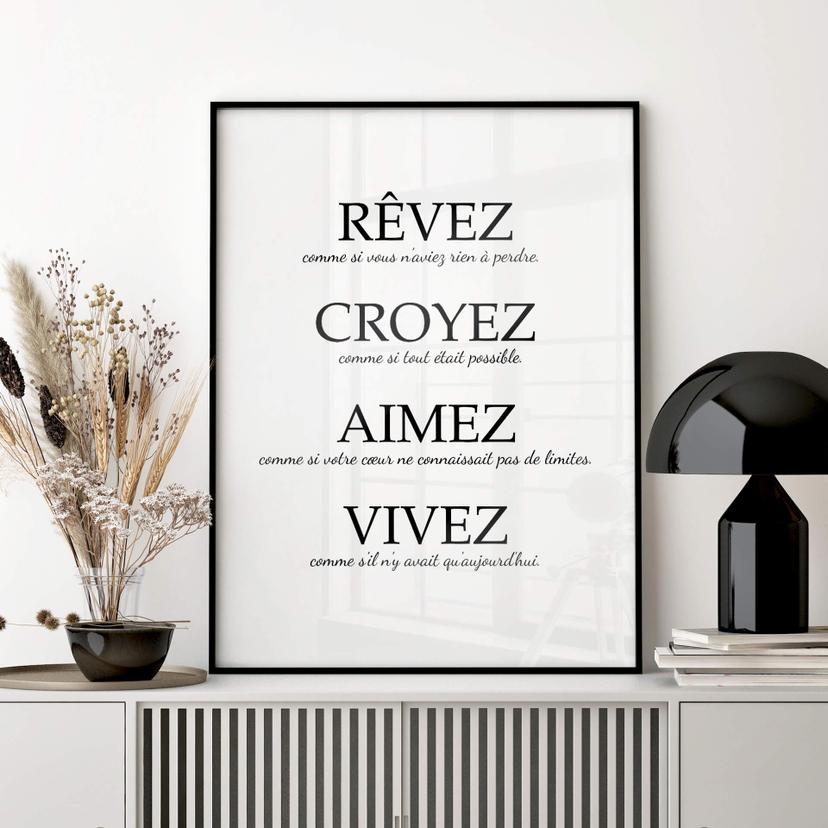 Poster- Rêvez croyez aimez vivez