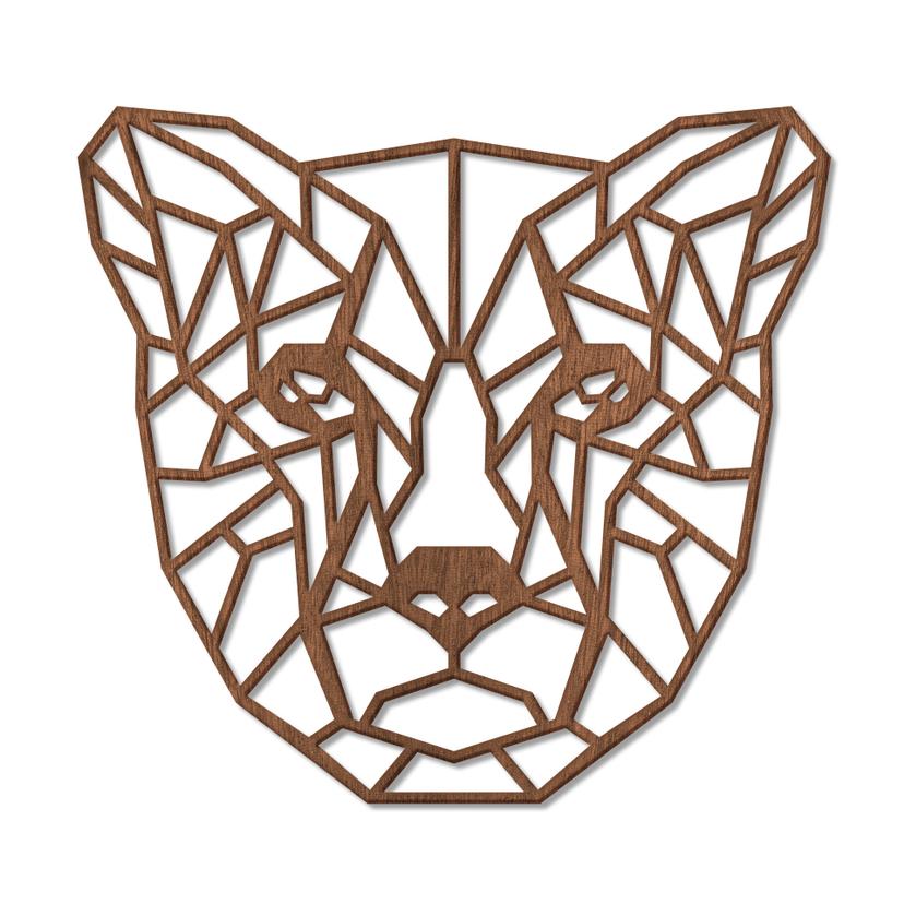 Decoro in legno origami - Ghepardo