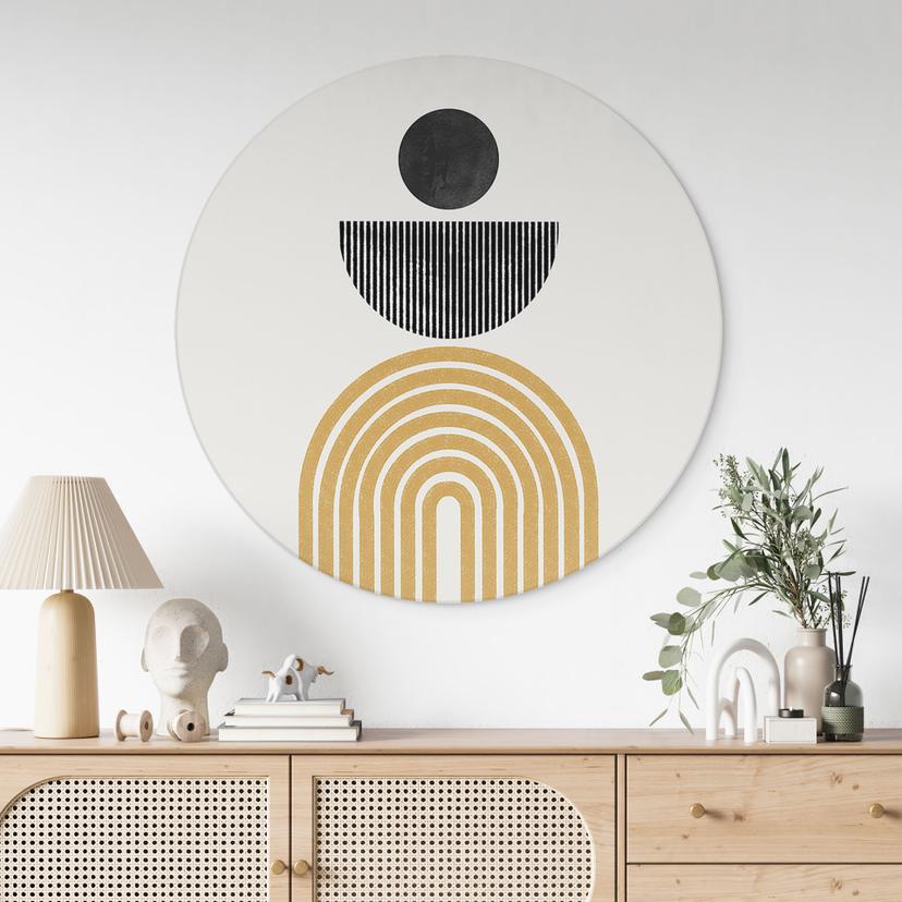 Decorazione murale in Dibond Composizione astratta con cerchio e semiarco - The Miuus Studio