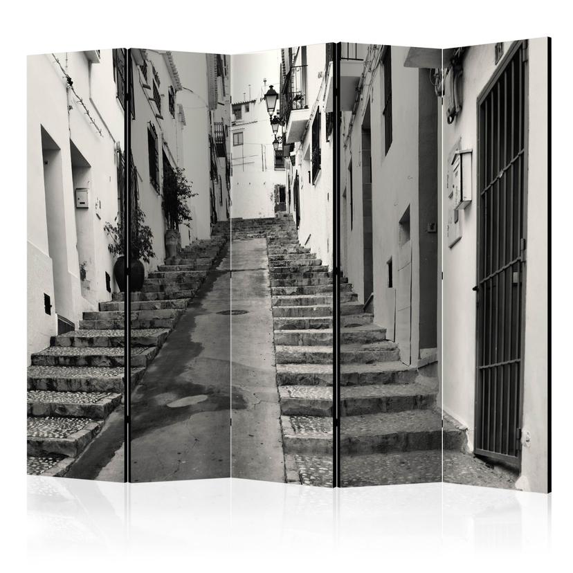 Screen room divider - Gamle bydel i Altea, 5-delt - 225x172 cm