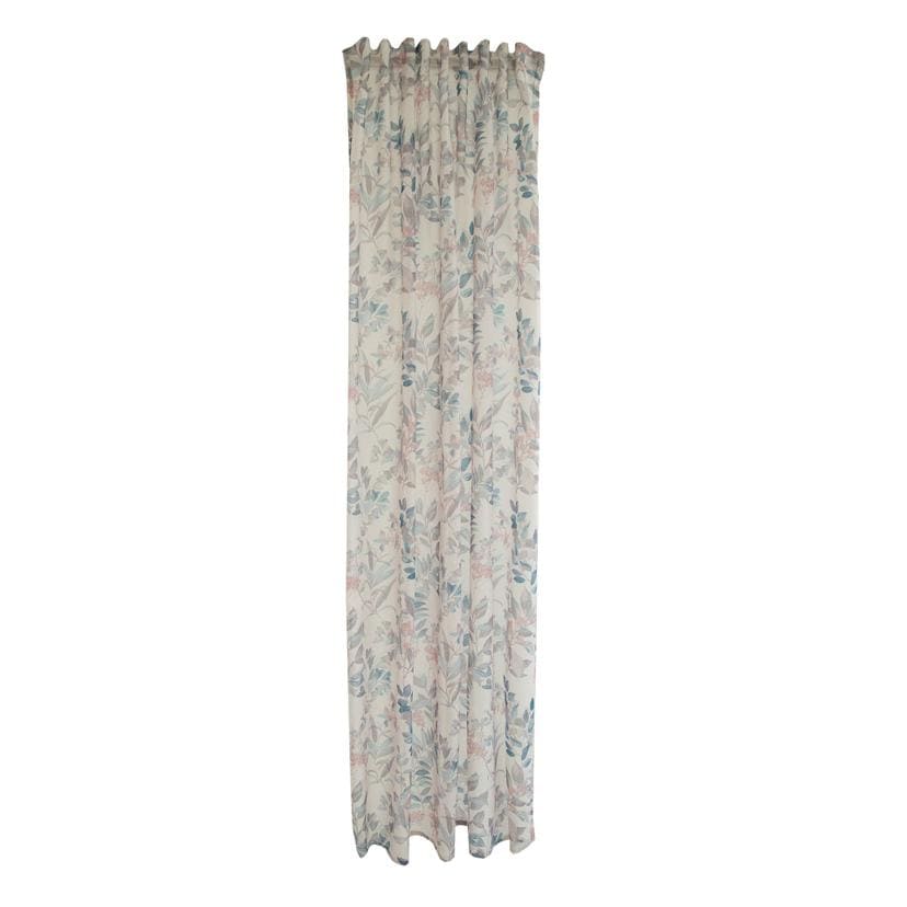 Schlaufenvorhang bleu - Vorhang mit verdeckten Schlaufen - Vorhang mit floralem Muster
