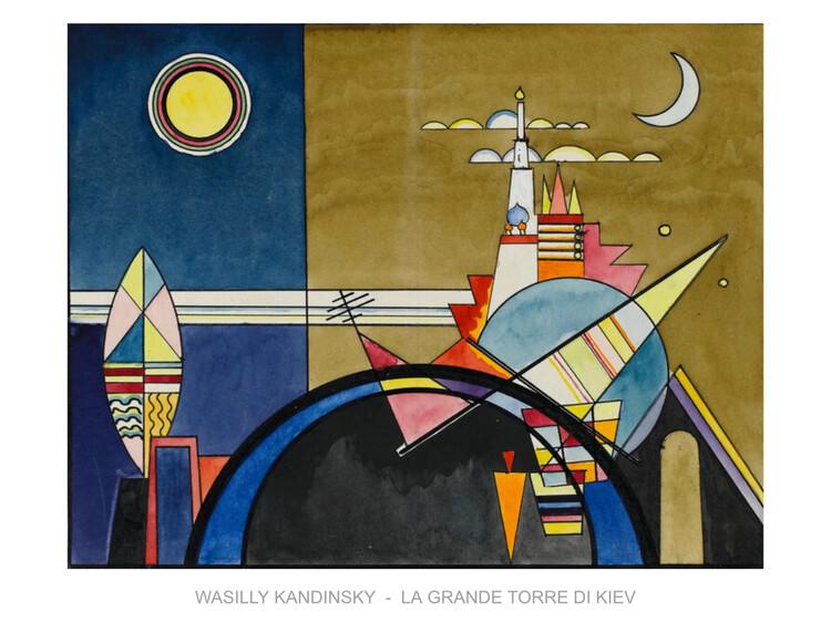 Plakat La Grande Torre Di Kiev kunsttryk, Vasilij Kandinsky (80 x 60 cm)