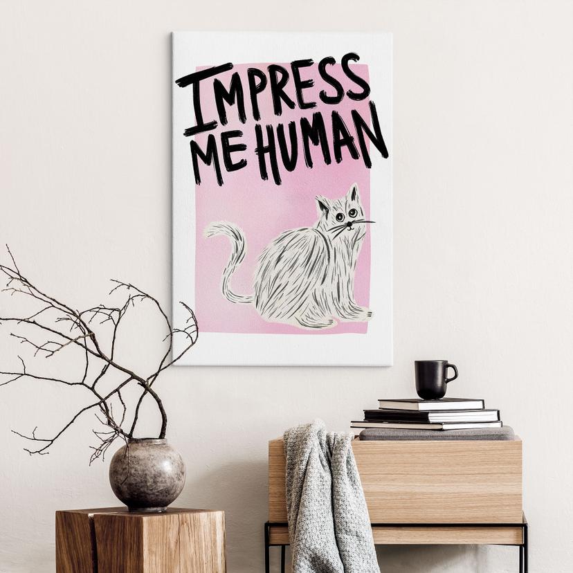 Stampa su tela Gatto: Impress me Human - Bloom