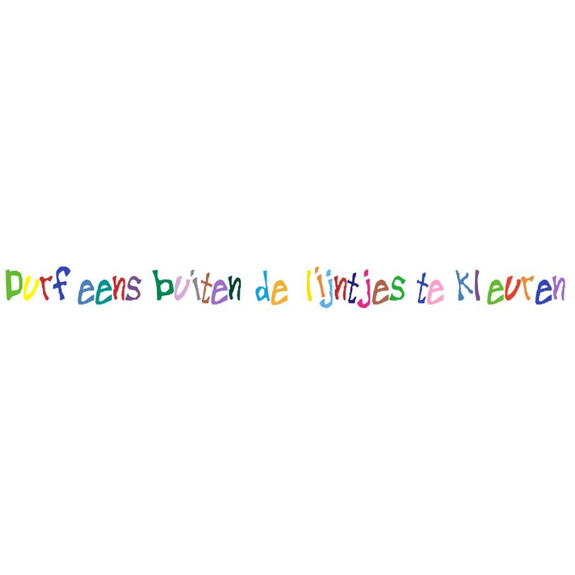 Wandtattoo Durf eens buiten de lijntjes te kleuren2