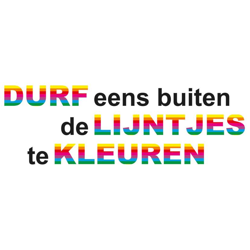 Wandtattoo Durf eens buiten de lijntjes te kleuren