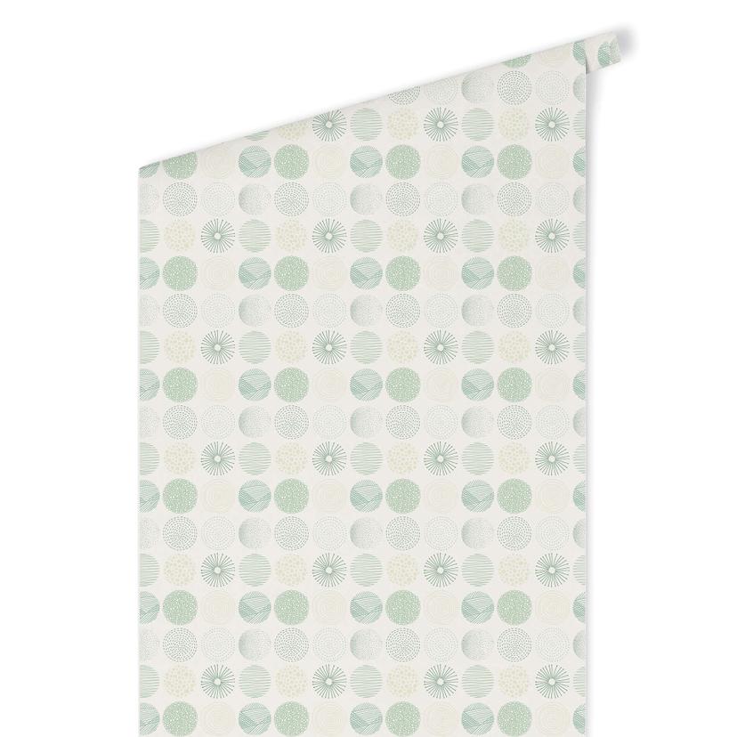 Papier peint à motifs - Cercles abstraits 01 - vert