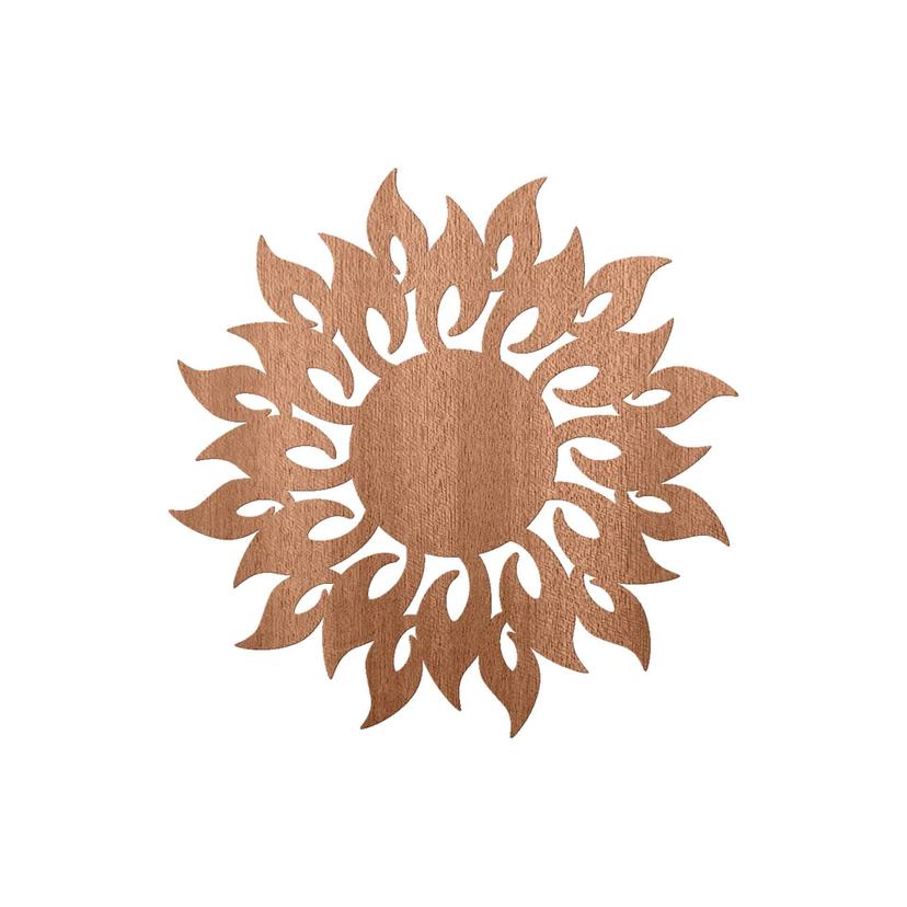Väggdekorationer i trä mahogny - solflammor