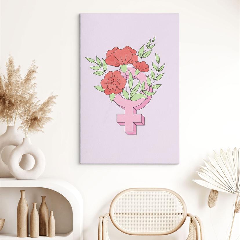 Lienzo Signo de Venus con flores