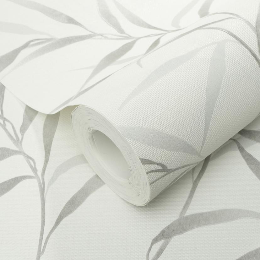 Guido Maria Kretschmer Carta da parati con motivo a foglie Yamato Fashion for Walls 5 grigio chiaro