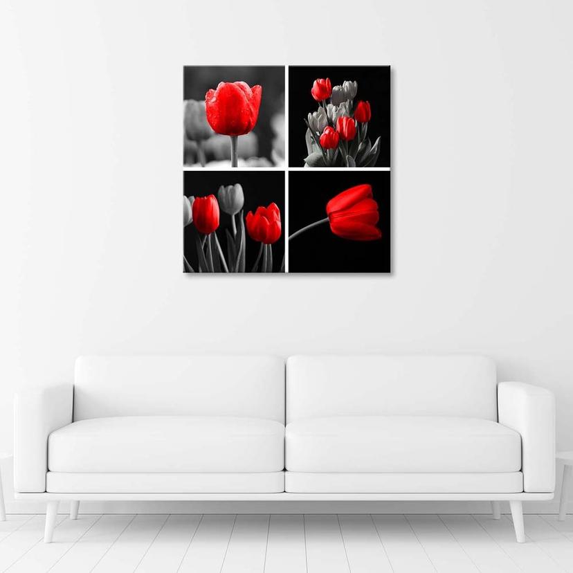 Stampe su tela, Fiori di tulipano rosso