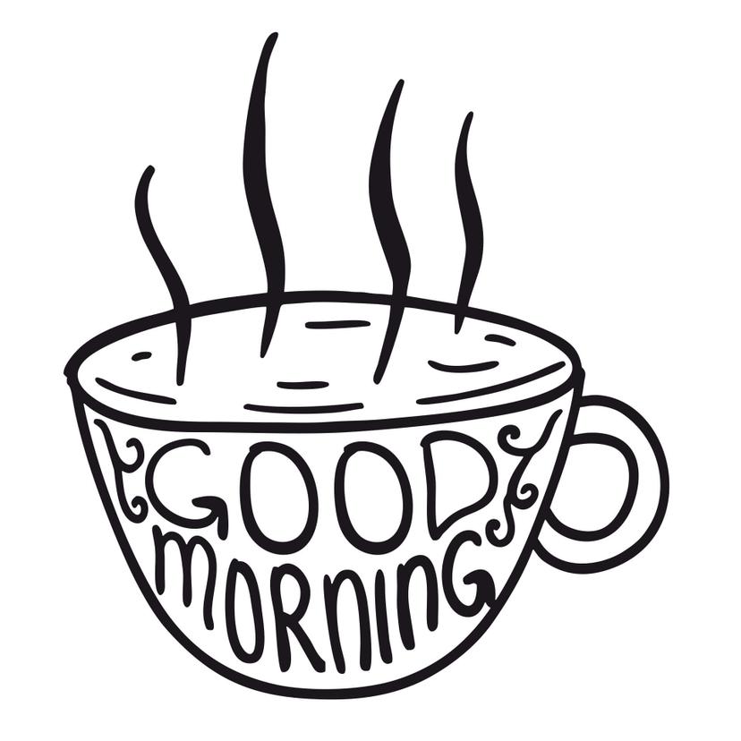 Adesivo murale - tazza good morning