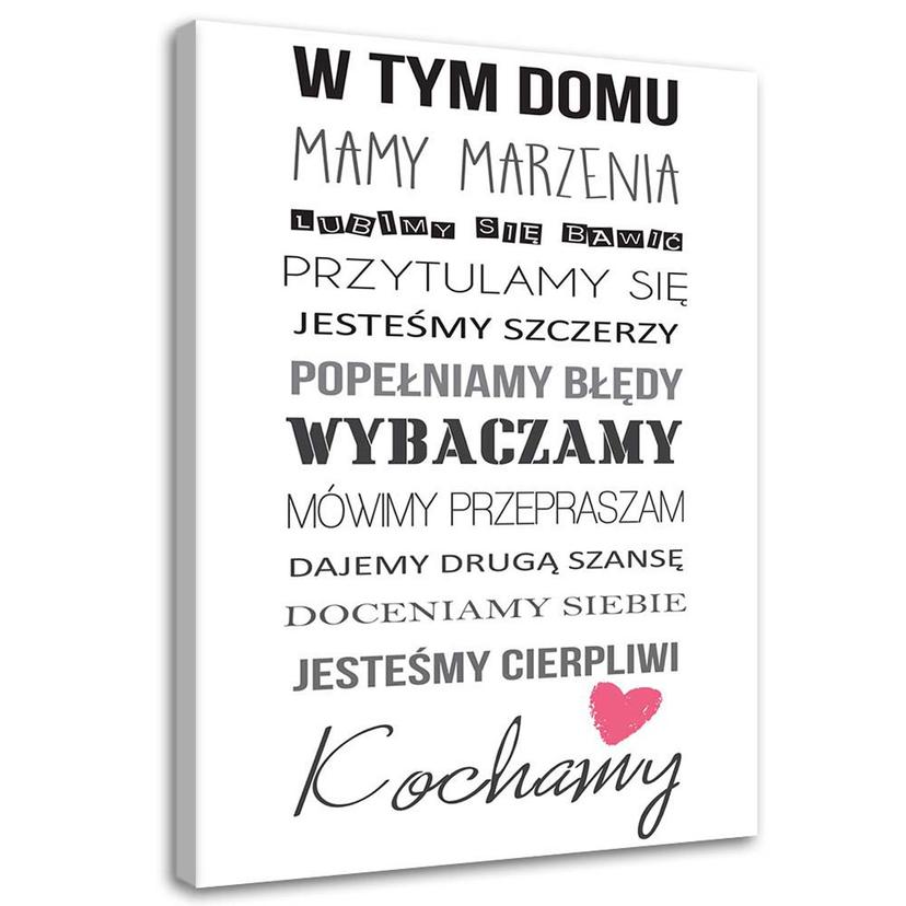 Tableau sur toile, Typographie dans cette maison
