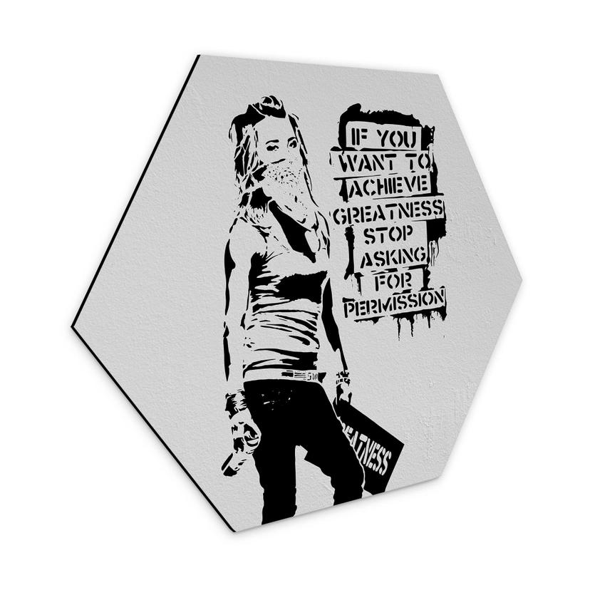 Hexagone - alu-Dibond Banksy - Atteindre la grandeur