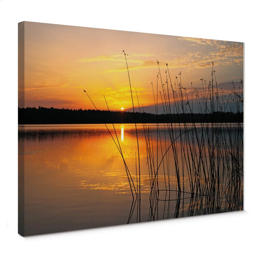 Stampa su tela Tramonto sul lago