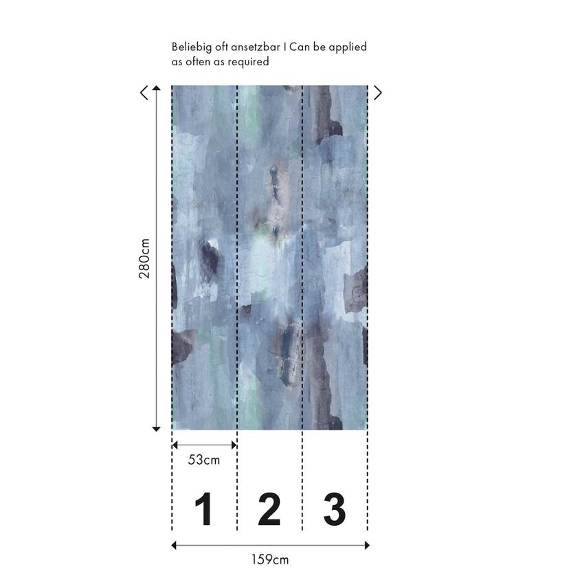 Carta da parati con foto in blu e grigio - Carta da parati moderna con texture - Carta da parati in