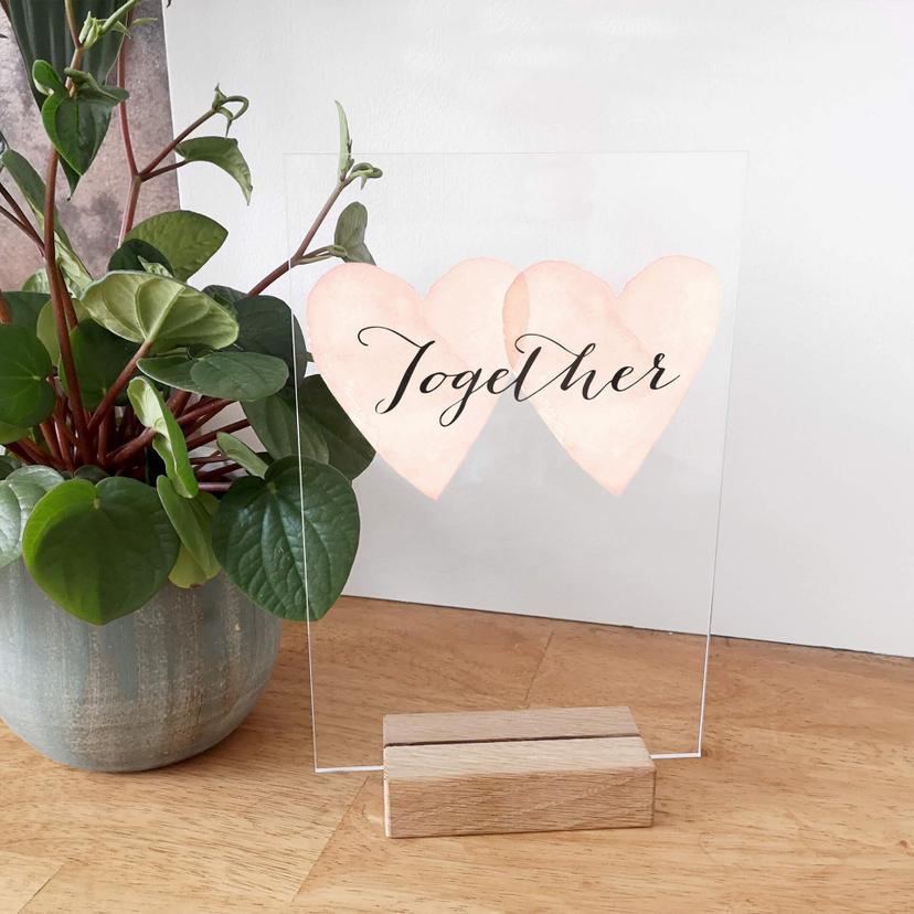 Decoro acrilico + supporto Confetti & Cream - Together