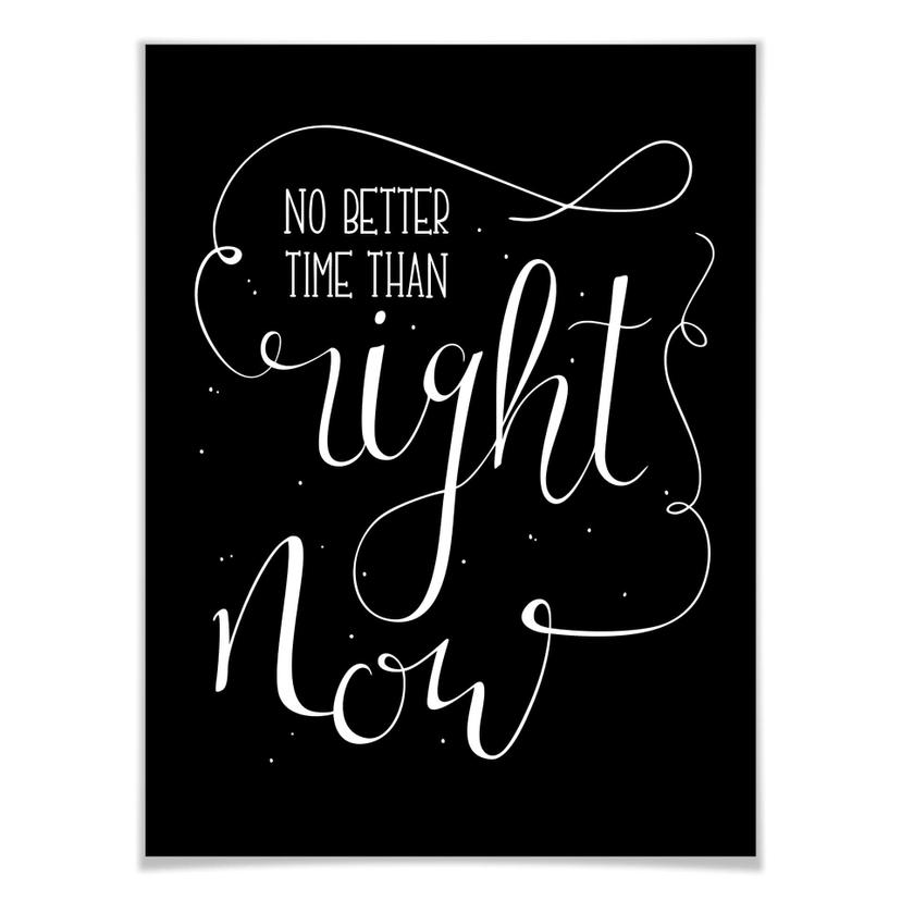 Poster Right now - noir