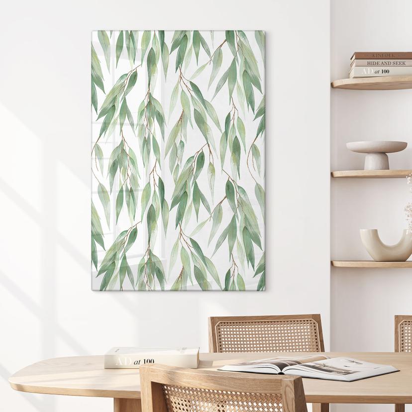 Stampa su vetro Rami con foglie verdi - UN Designs