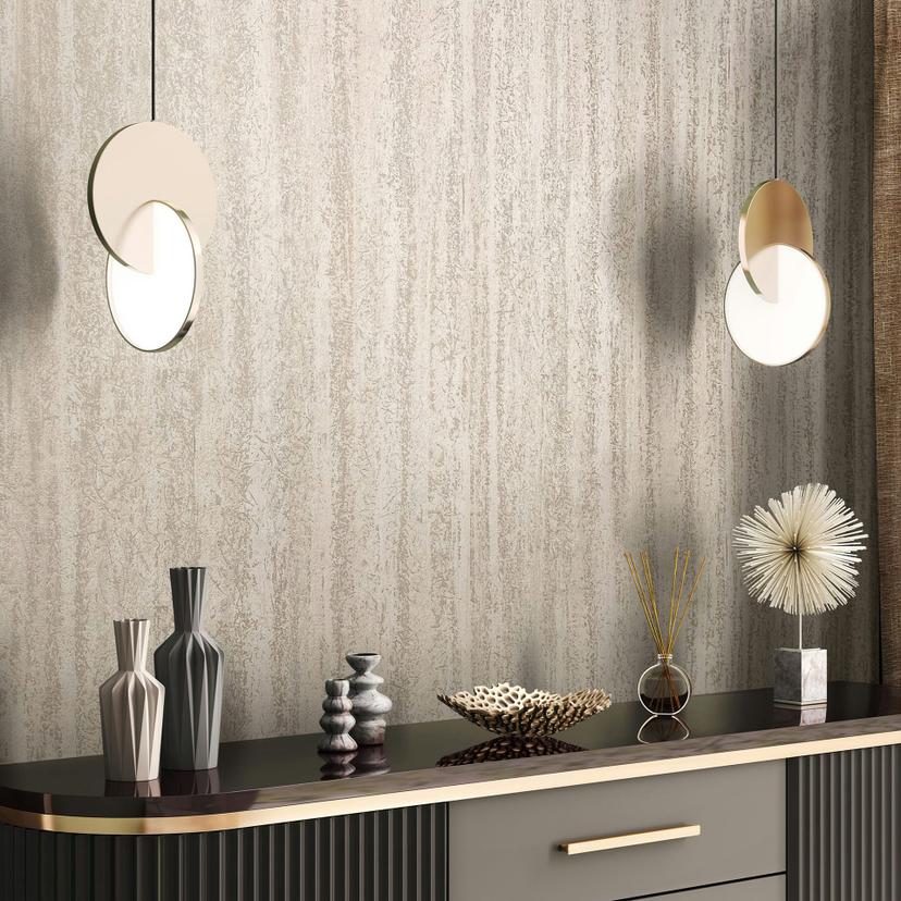 Grafisk tapet, non-woven vægbeklædning Novamur Kylie beige
