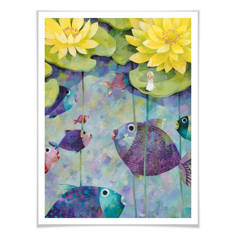 Poster Blanz – Gele Waterlelies