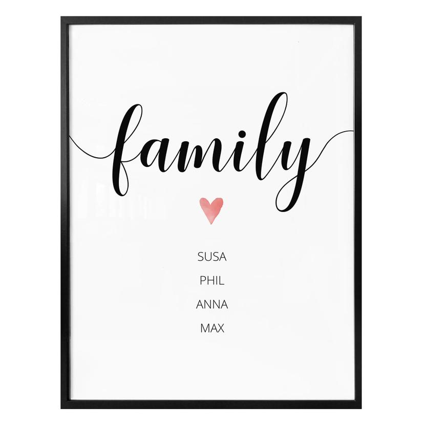 Personalisiertes Poster Family Herz