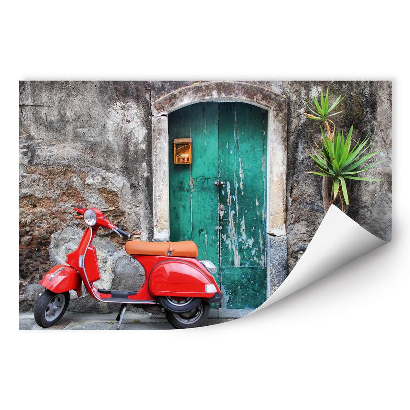 Poster autocollant - W - Scooter Rouge