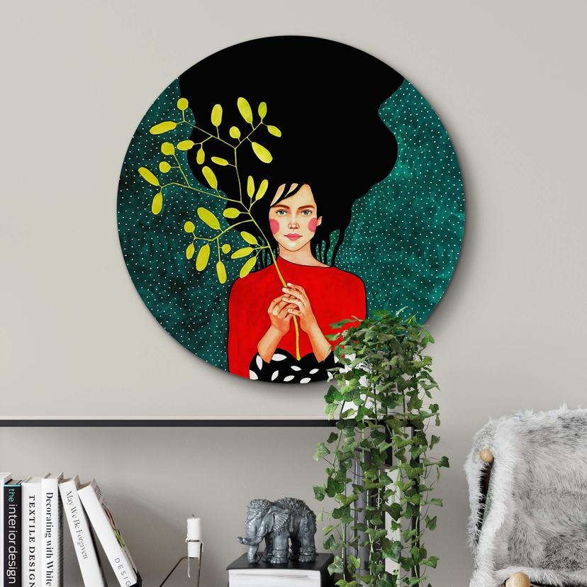 Tableau en alu-Dibond Hülya - Existence - Rond