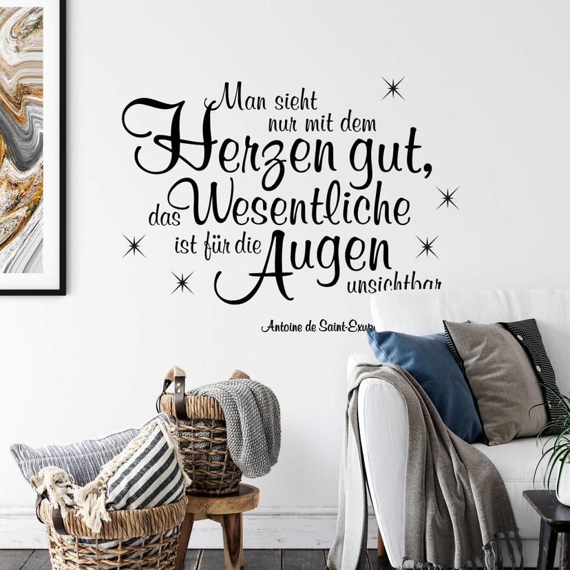 Wandtattoo Man sieht nur mit dem Herzen gut 2