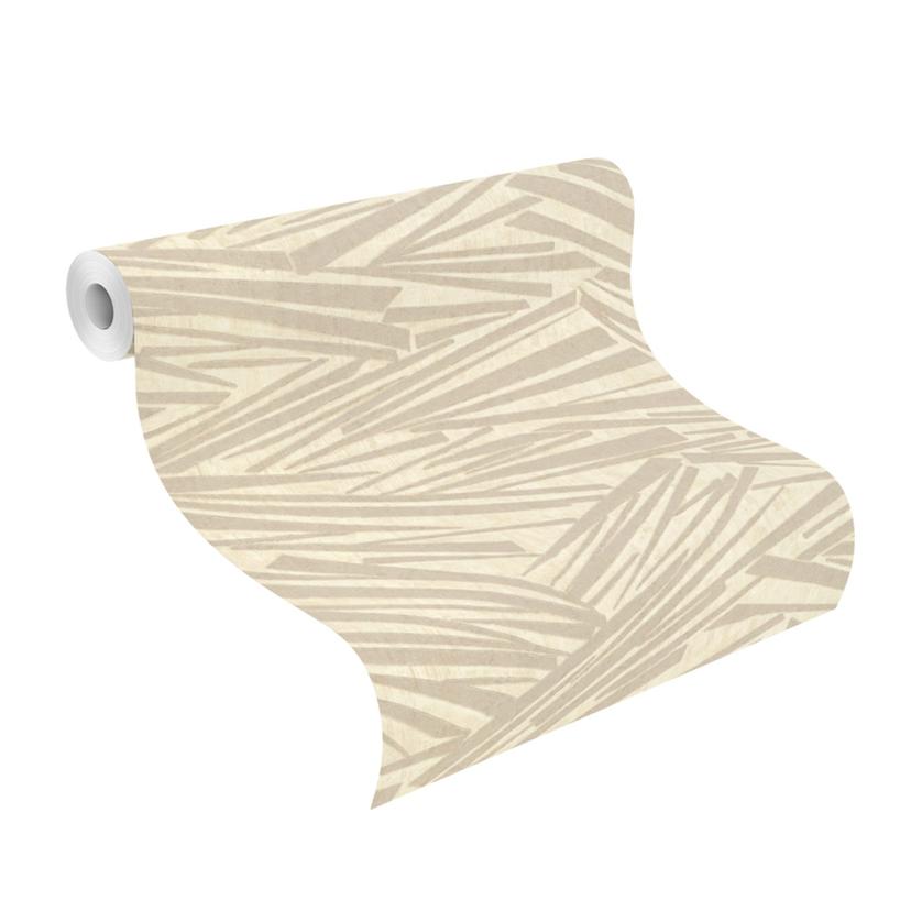 carta da parati a strisce, carta da parati in tessuto non tessuto Sky Lounge beige metallizzato