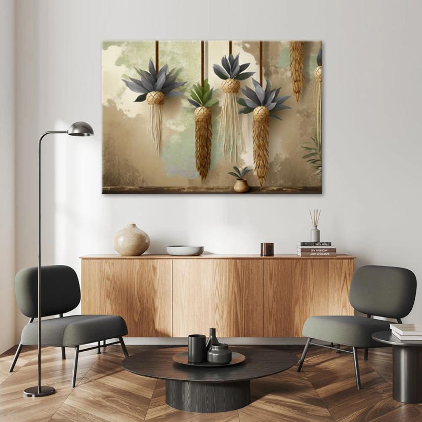 Leinwandbild Hängende Pflanzen im Boho-Stil
