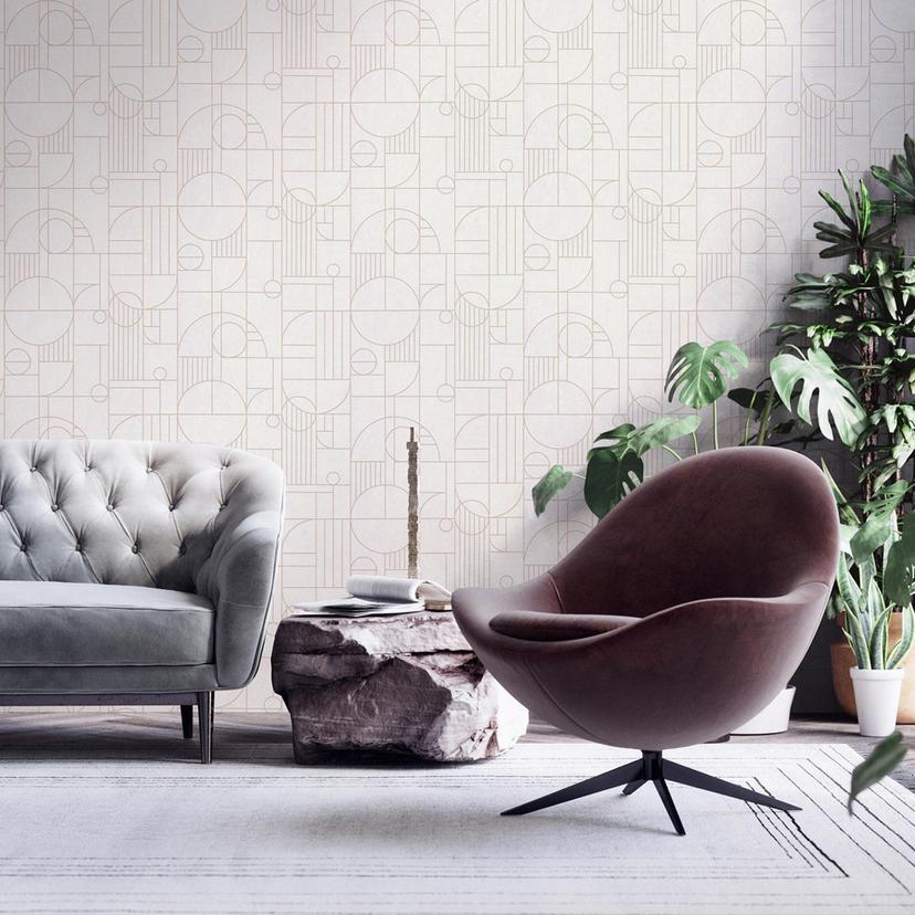 Livingwalls Art Déco Tapete My Home My Spa Vliestapete Feminine Powdery Home weißgrau, gold