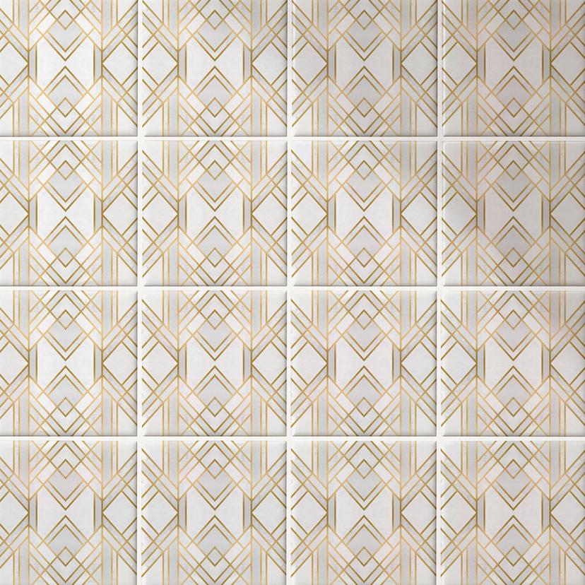 Azulejos Adhesivos Fredriksson - Art Deco - Golden Geometry - Lote de 12