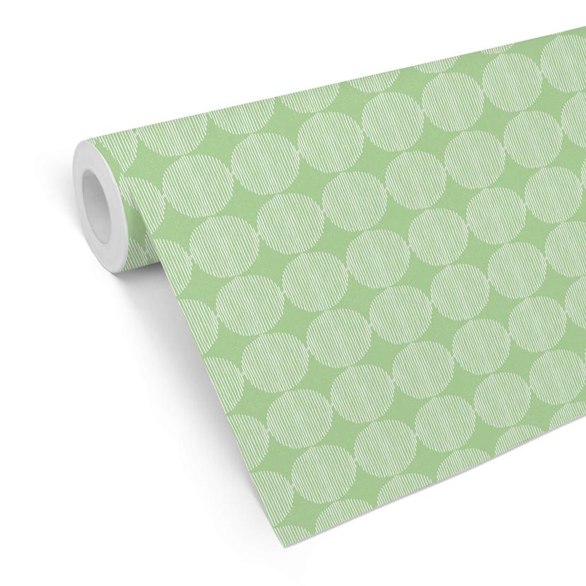 Papier peint à motifs - Cercles abstraits 02 - vert