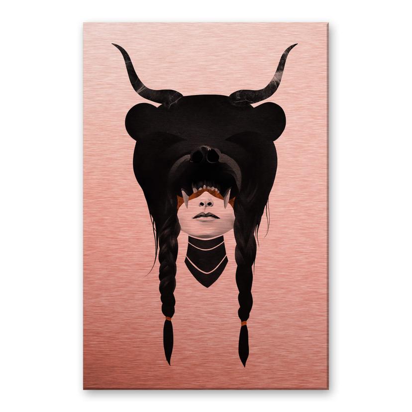 Tableau sur alu-Dibond effet cuivré Ireland - Bear Warrior