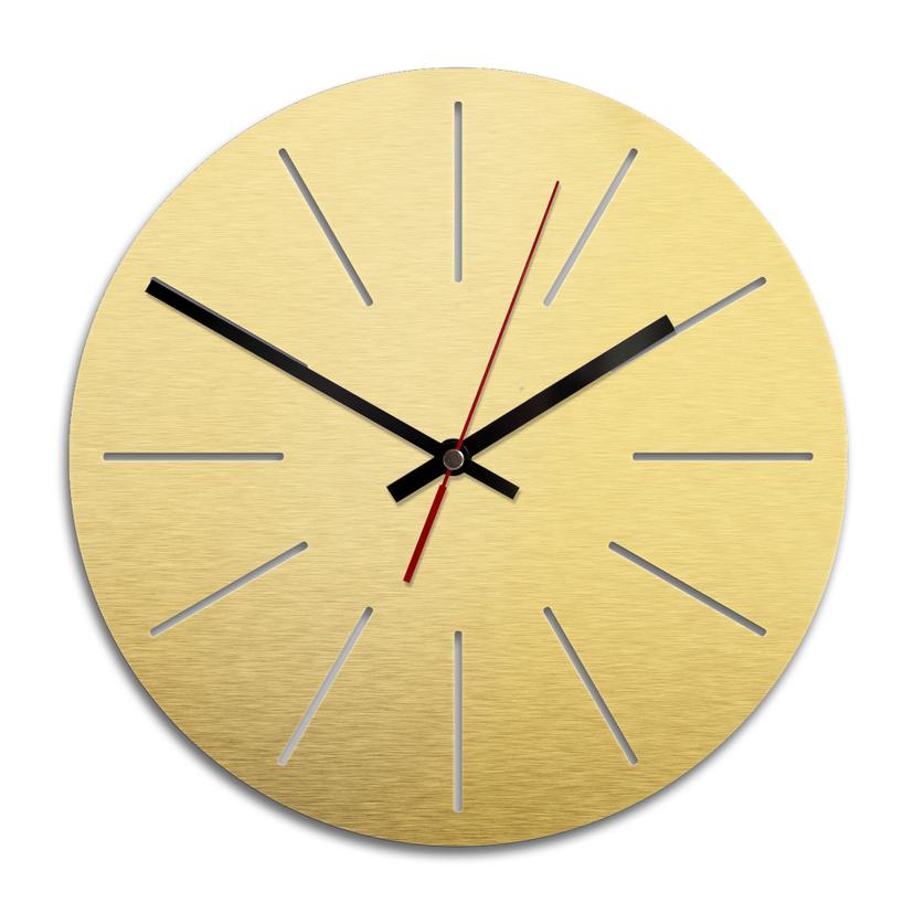 Wandklok Alu-Dibond met Goudeffect Classic 01