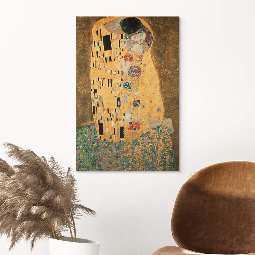 Stampa su legno Klimt - Il bacio