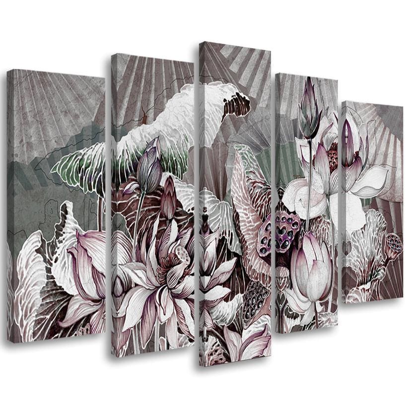 Tableau sur toile 5 pièces, Holy Lotus et Fanter