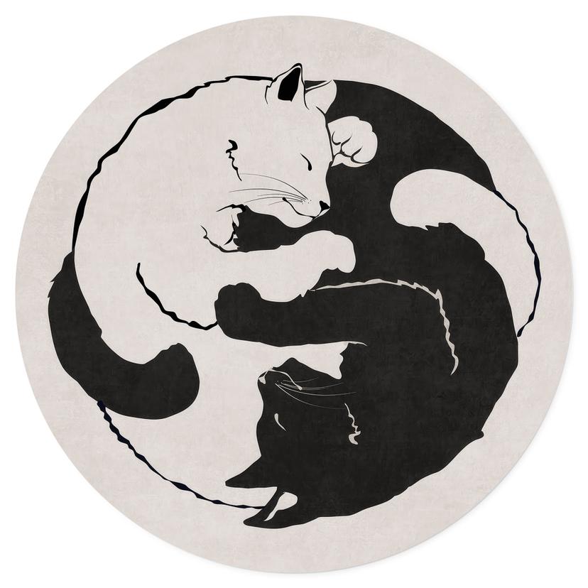 Wandtattoo Katzen Ying & Yang - Tunaboylu - Rund